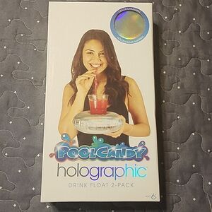 Pool candy holographic drink floats - 2 pack NWT